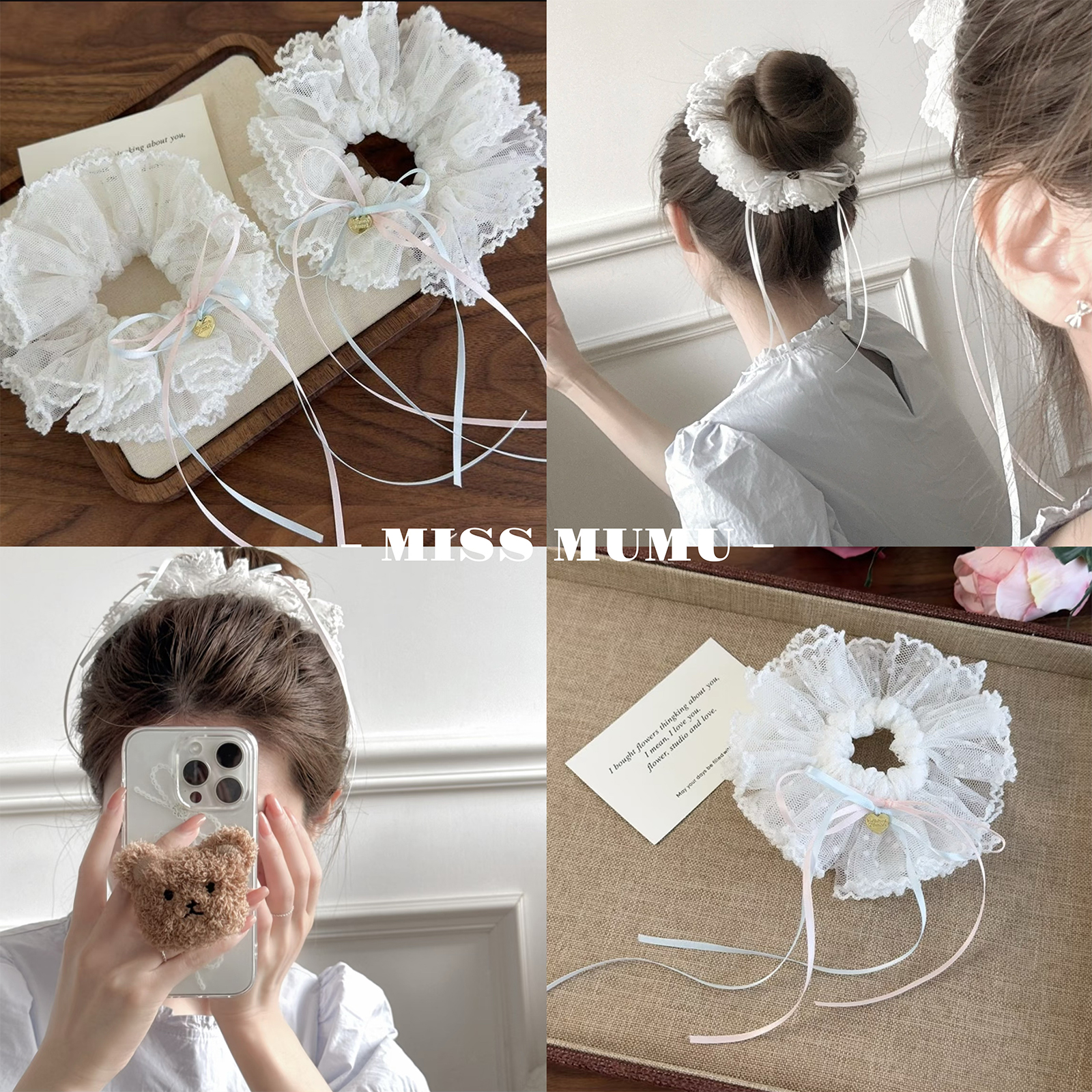 Amazon.co.jp: MISS MUMUヘアゴム 髪に優しい シュシュ 髪飾り 髪ゴム